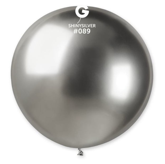 Obrázek z Obří nafukovací balon - chromový stříbrný 80 cm 