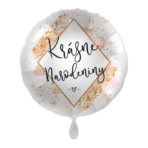 Levně Foliový balonek krásné narodeniny SK - Luxus Blush - 43 cm