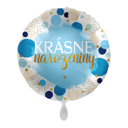 Picture of Foliový balonek Krásné narozeniny CZ - Blue Birthday - 43 cm