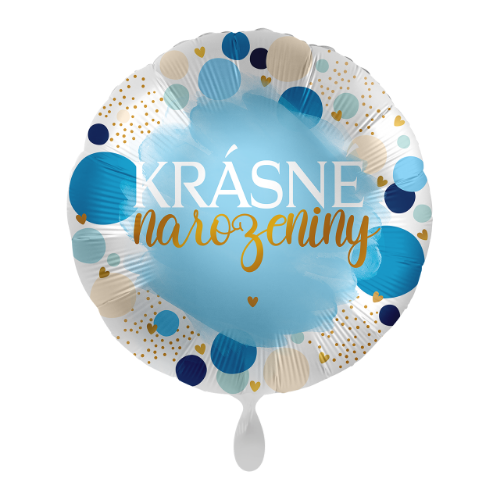 Levně Foliový balonek Krásné narozeniny CZ - Blue Birthday - 43 cm