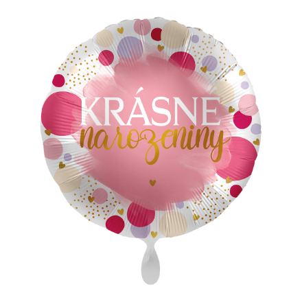 Obrázek Foliový balonek Krásné narozeniny CZ - Pink Birthday - 43 cm