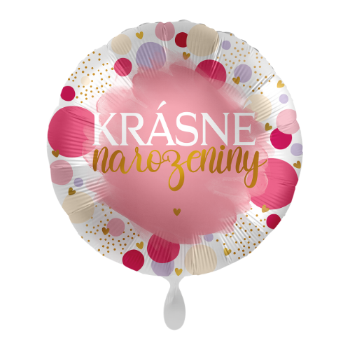 Levně Foliový balonek Krásné narozeniny CZ - Pink Birthday - 43 cm