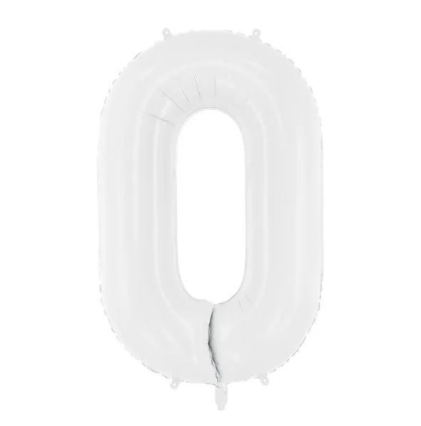 Foliová číslice - bílá 0 - 86 cm