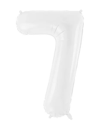 Levně Foliová číslice - bílá 7 - 86 cm