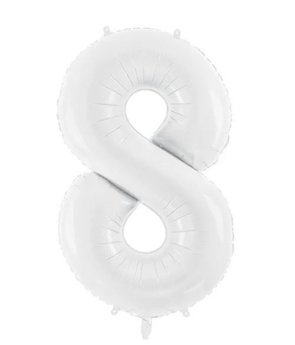 Levně Foliová číslice - bílá 8 - 86 cm