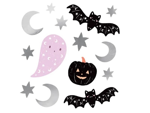Levně Halloweenské dekorační samolepky - 56 ks