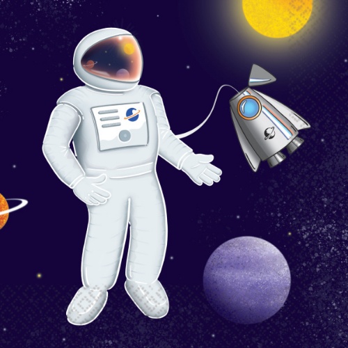 Levně Papírové ubrousky Vesmír - Rocket Space 2022 -16 ks