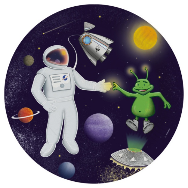 Obrázek z EKO Papírové talíře Vesmír - astronaut 23 cm - 8 ks 