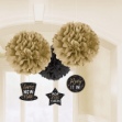 Picture of Pom pom z hedvábného papíru "Happy New Year" 40cm - 3ks