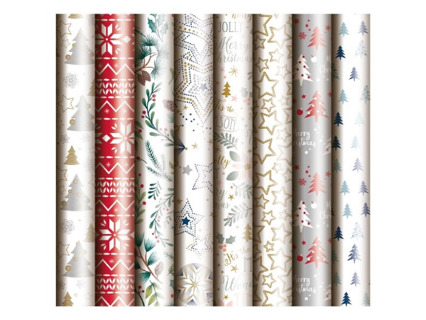 Balící papír vánoční role 1000x70 mix