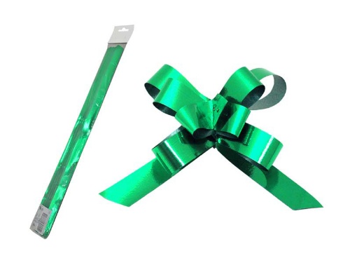 Levně Stahovací stuha zelená metalická - 2 cm x 50 cm