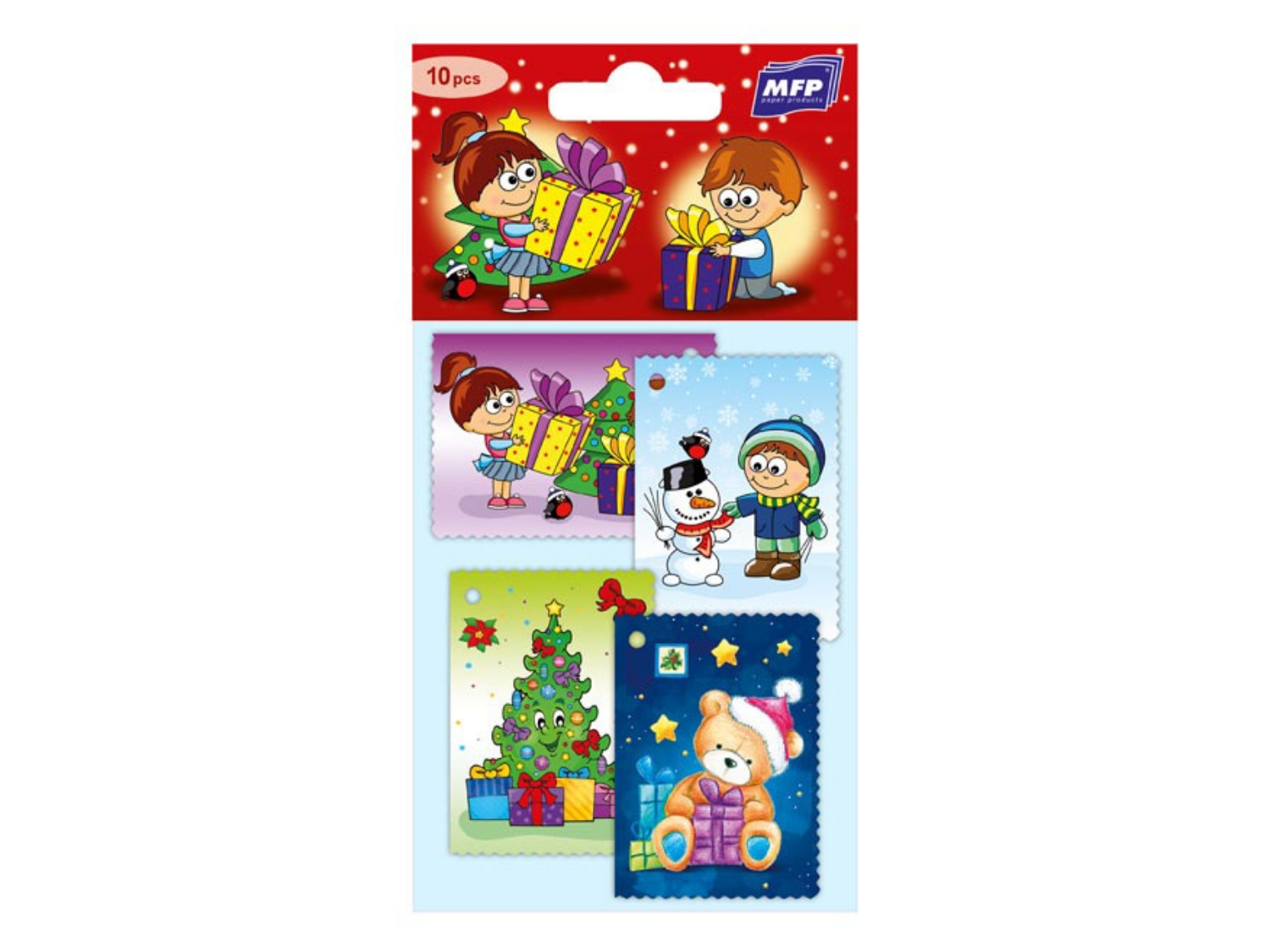 Jmenovky na dárky vánoční 10ks dětské