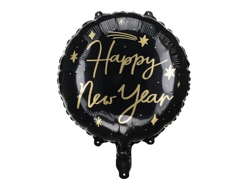 Levně Foliový balonek Happy New Year - Černý 45 cm