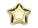 Obrázek z Papírové talíře ve tvaru hvězdy - metalické zlaté 23 cm 