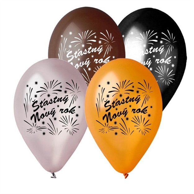 Obrázok z Latexové balóniky Šťastný Nový Rok 30 cm - 5 ks