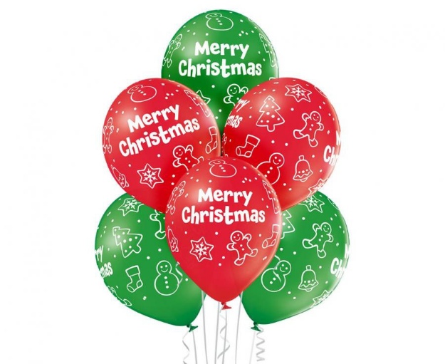 Obrázek z Latexové balonky Merry Christmas 30 cm - 6 ks 