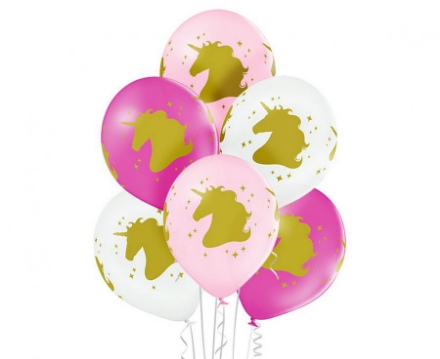 Obrázek Latexové balonky hlava jednorožce 30 cm - 6 ks