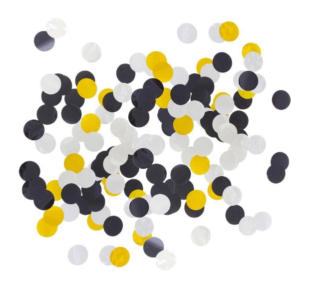 Obrázok z Fóliové konfety zlato strieborno čierne, 2,5 cm, 18 g