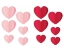 Obrázek Závěsná dekorace 3D srdce - mix 12 ks