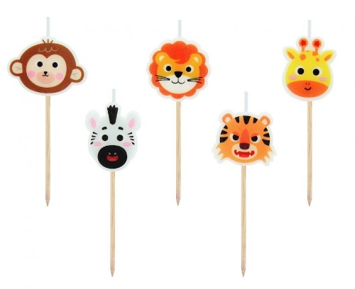 Levně Dortové svíčky - safari - 3 cm - 5 ks