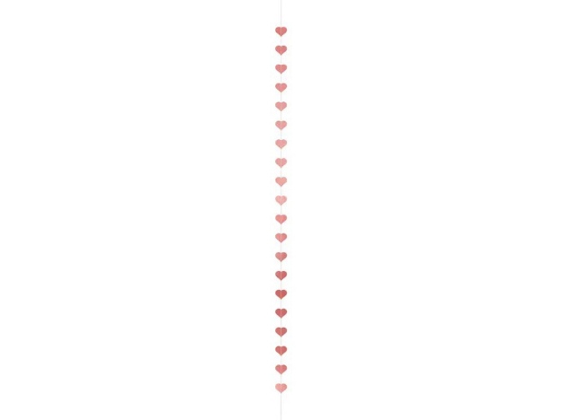 Obrázek z Závěsná dekorace srdce rosegold 3 m 