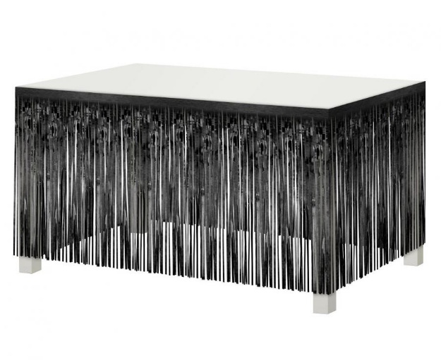 Obrázok z Dekorácia okraja stola - čierne strapce - 300 cm