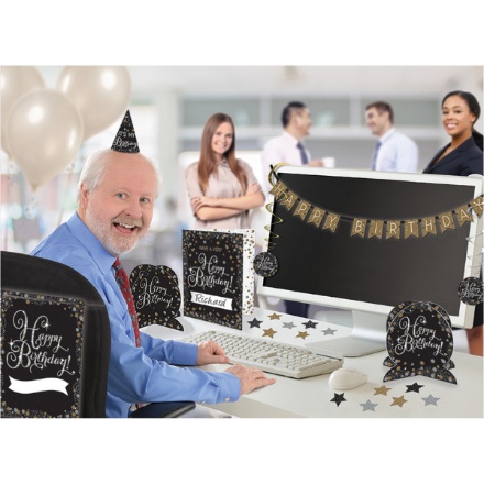 Obrázek Dekorační sada Happy Birthday Luxus Gold - 28 ks