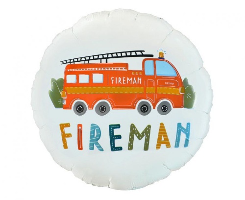 Levně Foliový balonek kulatý - Hasiči - Fireman 46 cm