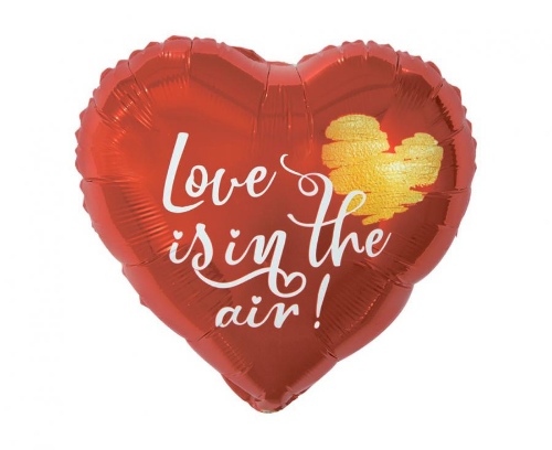 Levně Foliový balonek červené srdce - Love is in the air - 46 cm