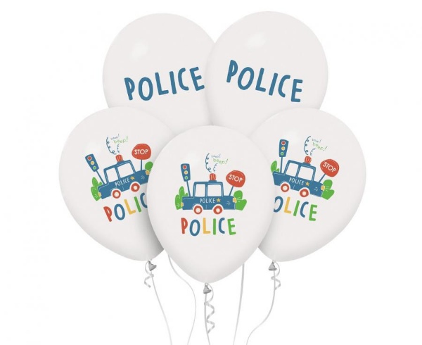 Latexové balonky policejní 30 cm - 5 ks