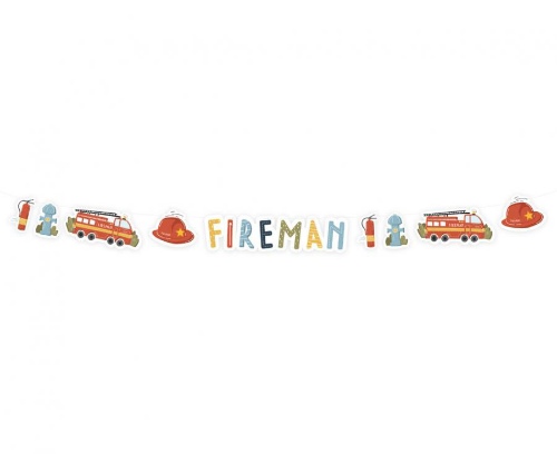Levně Papírová girlanda Hasičská - Fireman - 300 cm