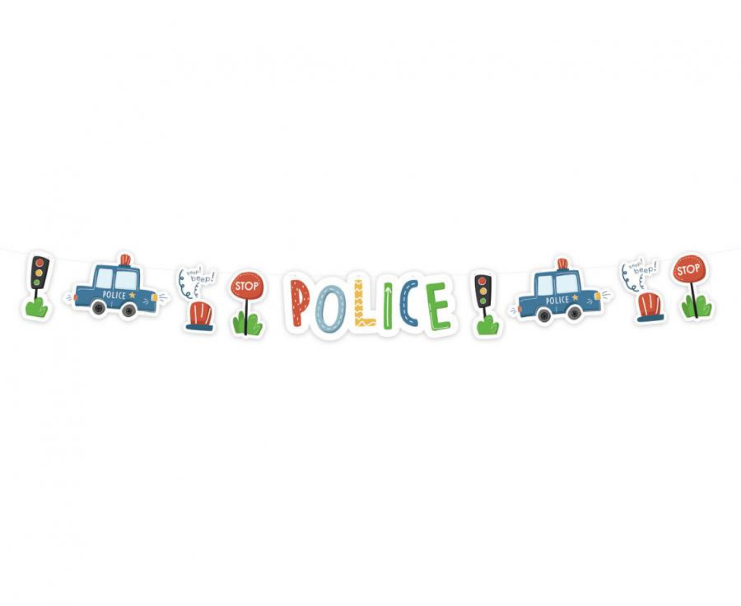 Levně Papírová girlanda policejní - 300 cm