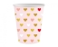 Obrázek Papírové kelímky XOXO - růžové se srdíčky 6 ks