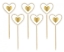 Obrázek Napichovátka srdce se zlatým okrajem - 6 ks