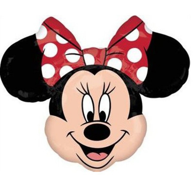 Obrázek z Foliový balonek hlava Minnie Mouse s červenou mašlí - 60 cm 