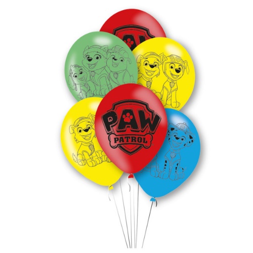 Levně Latexové balonky Tlapková patrola 6 ks