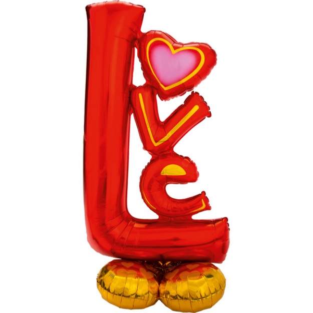Obrázek z AirLoonz - stojící obří balónek nápis LOVE 147 cm 