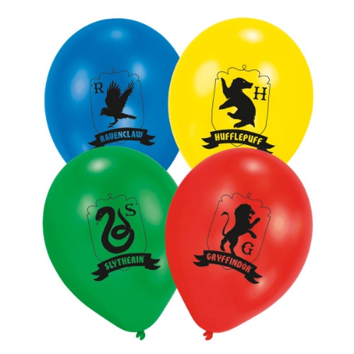 Levně Latexové balonky Harry Potter, Bradavické koleje, 6 ks