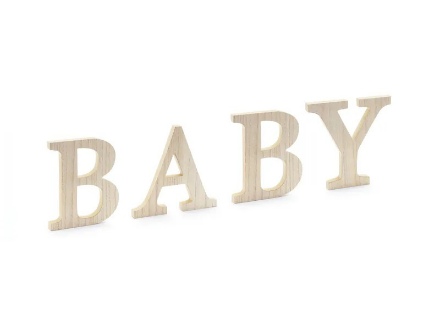 Obrázok z Drevený nápis BABY 16.5-21.5x19.5 cm