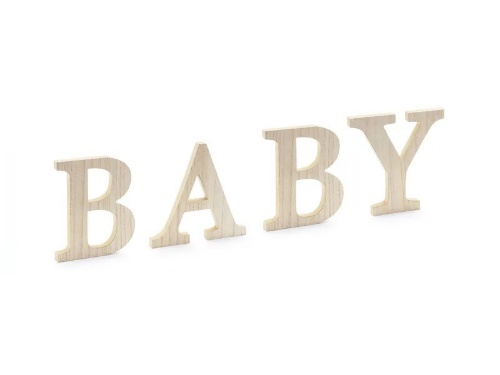 Levně Dřevěný nápis BABY 16.5-21.5x19.5 cm