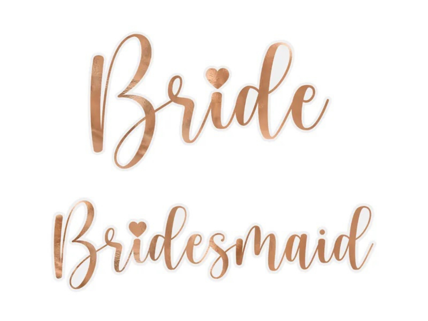 Samolepky na skleničku - Bride & Bridesmaid - rose gold