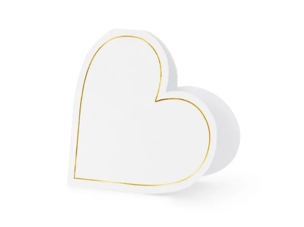 Obrázek z Jmenovky ke svatebnímu stolu - Srdce se zlatým okrajem - 15.7 x 22 cm 