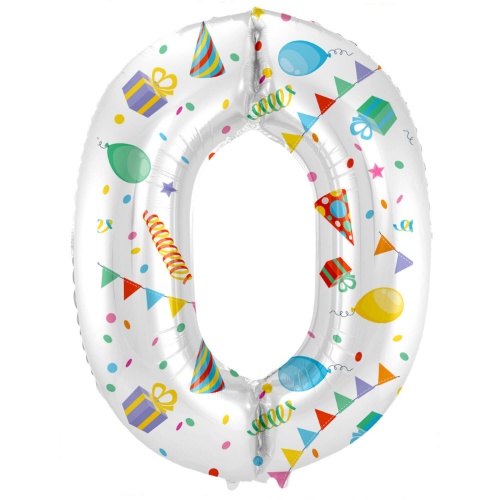 Levně Foliová číslice - Party Joy 0 - 86 cm