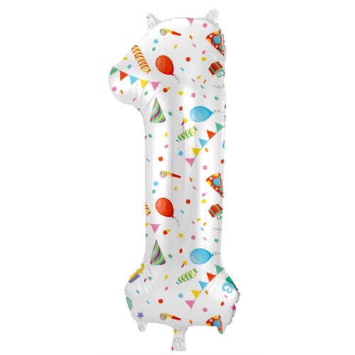 Levně Foliová číslice - Party Joy 1 - 86 cm