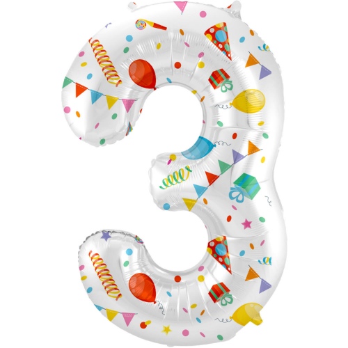 Levně Foliová číslice - Party Joy 3 - 86 cm