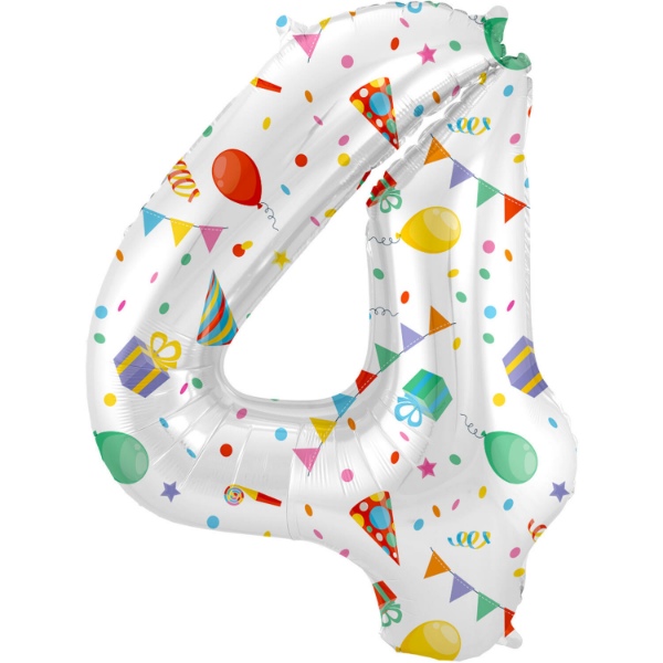 Foliová číslice - Party Joy 4 - 86 cm