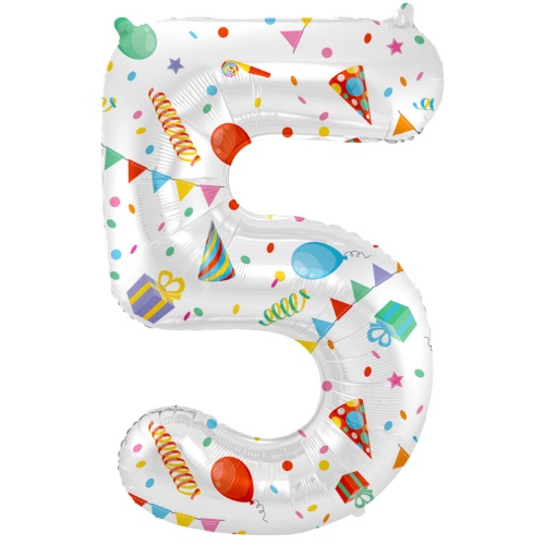 Levně Foliová číslice - Party Joy 5 - 86 cm