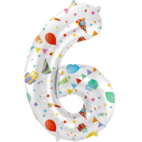 Levně Foliová číslice - Party Joy 6 - 86 cm