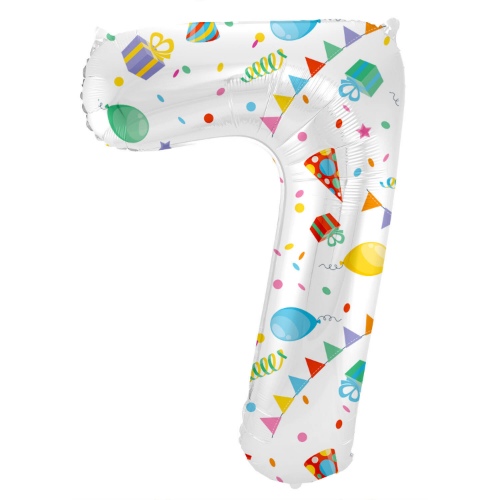 Levně Foliová číslice - Party Joy 7 - 86 cm