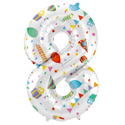Levně Foliová číslice - Party Joy 8 - 86 cm